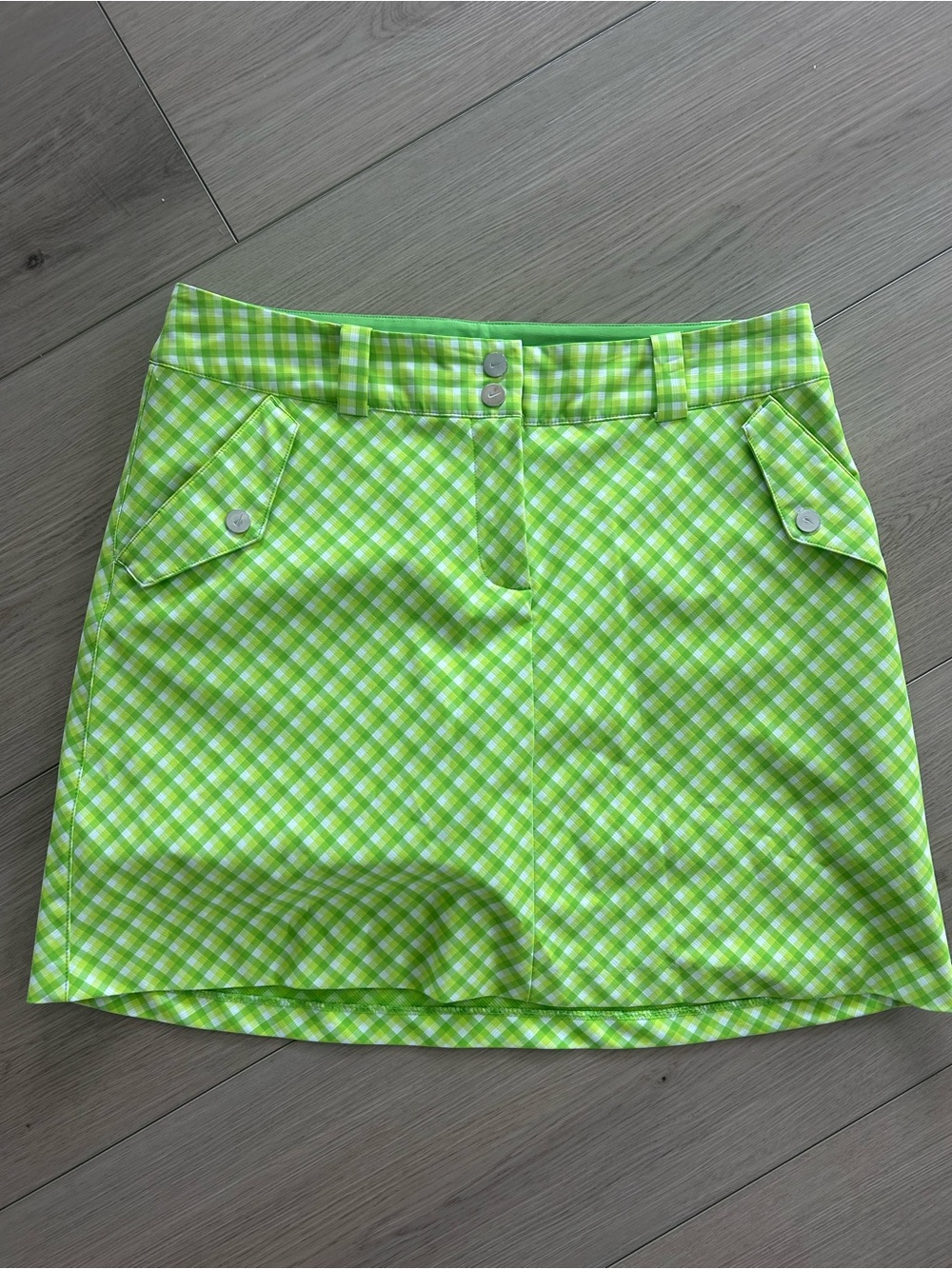 NWOT Nike Golf Dri-Fit Women’s Lime Green Plaid Skirt Size 8